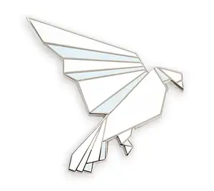 Épingle de revers en émail dur Origami oiseau 1.25 pouces de haut