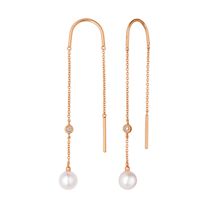 เครื่องประดับทอง14K เครื่องประดับขายส่งแบบยาวสำหรับผู้หญิงดีไซน์ต่างหูจี้มุก CZ - Product Image 4