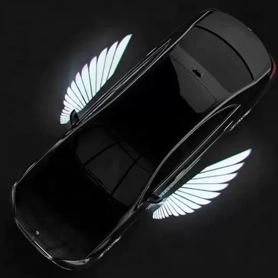 공장 직판 자동차 수정 LED 경고 전면 환영 자동차 용 헤드 라이트 장식 날개 조명 레이저 스팟 램프