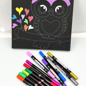 Tùy chỉnh cảm thấy bàn chải kép <span class=keywords><strong>tip</strong></span> đánh dấu bông lõi <span class=keywords><strong>tip</strong></span> nước dựa trên các loại kép <span class=keywords><strong>tip</strong></span> colour bút mực vĩnh viễn Acrylic đánh dấu - Product Image 6