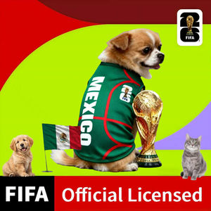 Pakaian Hewan Peliharaan Resmi FIFA Piala Dunia <span class=keywords><strong>2026</strong></span>, Pakaian Anjing Elastis Bernapas, Kaos untuk Tim Sepak Bola Meksiko - Product Image 1