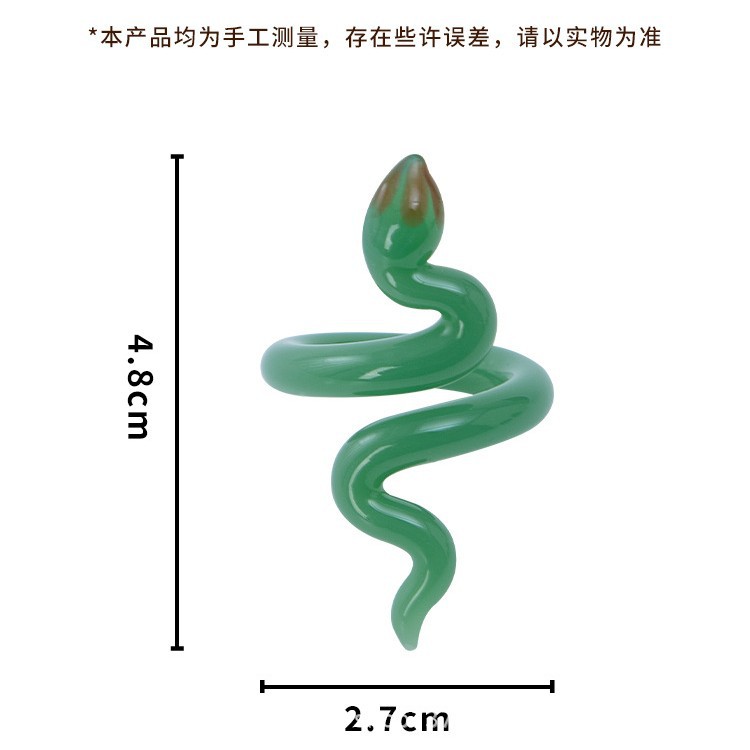 Anillo de serpiente de jade verde