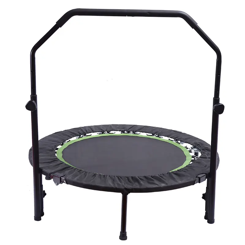 Rebounder Bounce Trampoline with Adjustable Handlebar and Safety Pad Foldable Fitness Trampoline Fitness Exercise Equipment