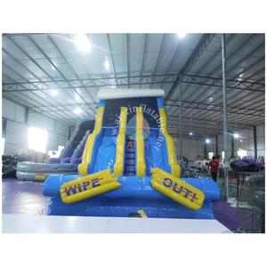 Toboggan aquatique gonflable commercial double piste Wipeout Wave pour la location - Product Image 3