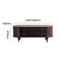 Table basse vintage minimaliste KMJ en noyer, table centrale antique en MDF pour le salon