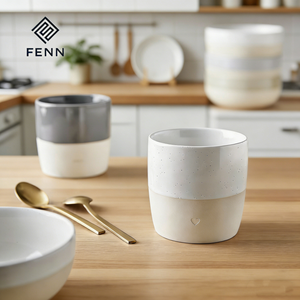 Taza de Café de Cerámica Personalizada con Grabado FENN, Regalo Minimalista Personalizado, Taza de Gres Vintage <span class=keywords><strong>para</strong></span> Leche, Desayuno y Café - Product Image 2