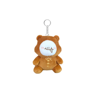 Porte-clés en peluche personnalisé Ours brun avec langue sortie, jouet doux mini, jouet Kawaii, jouet en peluche OEM