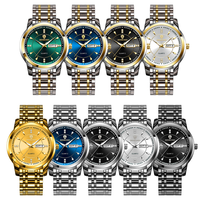 Binbond jam tangan Quartz pria 8879 B8879, jam tangan pergerakan Quartz, jam tangan pengiriman ganda, kalender merek bercahaya, tahan air hingga 30M