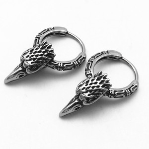 Pendientes de Aro con Cabeza de Águila Yunique, Diseño Geométrico de Acero de Titanio, Joyería Unisex para Uso Diario, Origen Guangzhou - Product Image 5