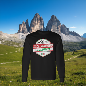 T-shirt à manches longues pour cyclisme en montagne, Dolomites, pour adultes, unisexe, en coton, col rond, vêtements de vélo respirants - Product Image 3
