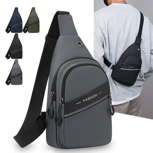 Men's Chest Bag Gray Multi-Functional Wear-Resistant Business Travel Crossbody Bag - Product Image 1