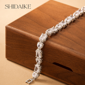 Đầy Màu sắc 18K vàng mạ Mặt đá quý Set hợp thời trang vòng đeo tay/Bangles với Zircon Brass/vật liệu đồng quà tặng đồ trang sức - Product Image 3