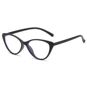 Montures de lunettes œil-de-chat tendance noires, monture complète, anti-lumière bleue, unisexe, verres plats, verres AC, origine Jinhua - Product Image 1
