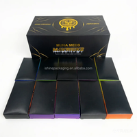 Boîtes d'expédition rigides en carton ondulé noir mat de luxe OEM, écologiques et recyclables, avec fermeture magnétique, en forme de livre, pour boîtes Muha de 1 ml