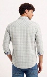 Men Slim Fit Oxford Check Shirt Cotton Casual Formal Long Sleeve Premium Export Quality Wholesale Clothing - Product Image 2