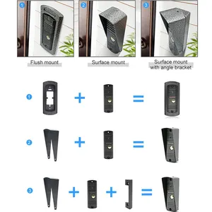 Fábrica venda 800TVL 4 fio 7 polegadas alumínio vídeo intercomunicador sistema Handsfree campainha kit