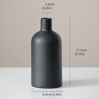 ARM LVG Wabi-Sabi Décoration d'intérieur rustique, design organique, ensemble de vases à fleurs en céramique de porcelaine noir mat, plusieurs tailles