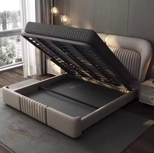 Moderno lusso imbottito telaio del letto per camera da letto letto di fascia alta King Size letto matrimoniale con morbida testiera imbottita - Product Image 5