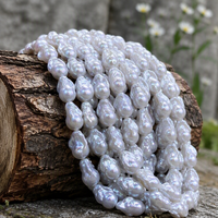 Perles de culture d'eau douce naturelles, collier de perles baroques naturelles d'eau douce