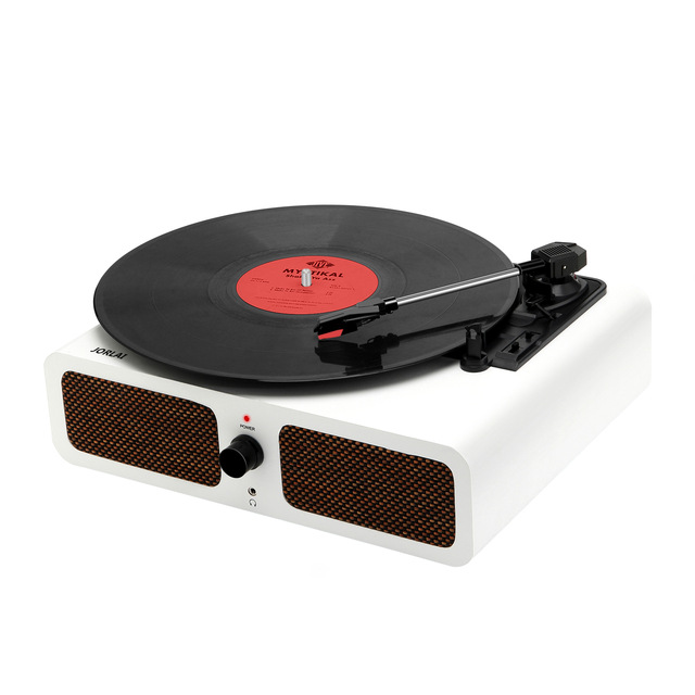 Vinyl Record Player Turntable with Built-in Speakers USB to MP3 Recording Auto Stop Function for Home Entertainment