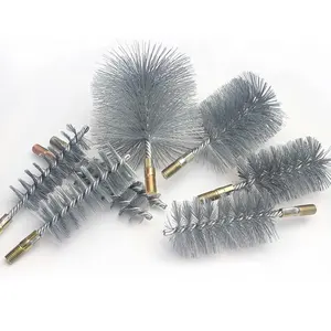 Industrial stainless steel tube brush an external screw thread