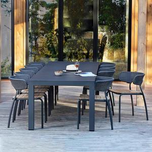 Ensemble table et chaises de jardin 8 places, métal, minimaliste, résistant aux intempéries, pour cour, villa, balcon - Product Image 1