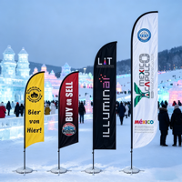 Drapeau publicitaire en forme de goutte d'eau pour événements sportifs en plein air, impression numérique résistante aux UV, vente en gros