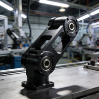 Boîtier d'actionneur robotique en aluminium anodisé noir, usinage CNC 5 axes pour l'automatisation