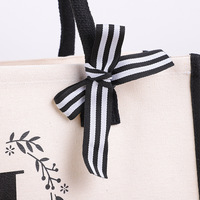Tas Tote Kanvas Katun 16oz Monogram Kustom dengan Lapisan PE Tahan Air & Kantong Resleting untuk Pantai, Belanja, Pernikahan, Hadiah Pengiring Pengantin
