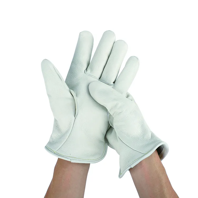 Algemene Purpose Werk Veiligheid Beschermende Lederen Graan Werken Driver Handschoenen Voor Fietsen
