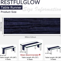Chemin de table en gaze de coton tissée, style bohème rustique, bleu marine, en polyester, fait main, écologique, pour mariage, fête, maison