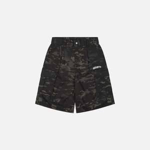 Shorts cargo A.r.m.y, coupe ample, 100 % coton, tissu kaki, design spécial avec broderie détaillée sur le devant et le dos - Product Image 1