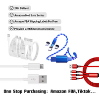 Kabel USB pengisi daya ponsel, kabel USB Android pengisi daya warna-warni untuk hadiah Natal