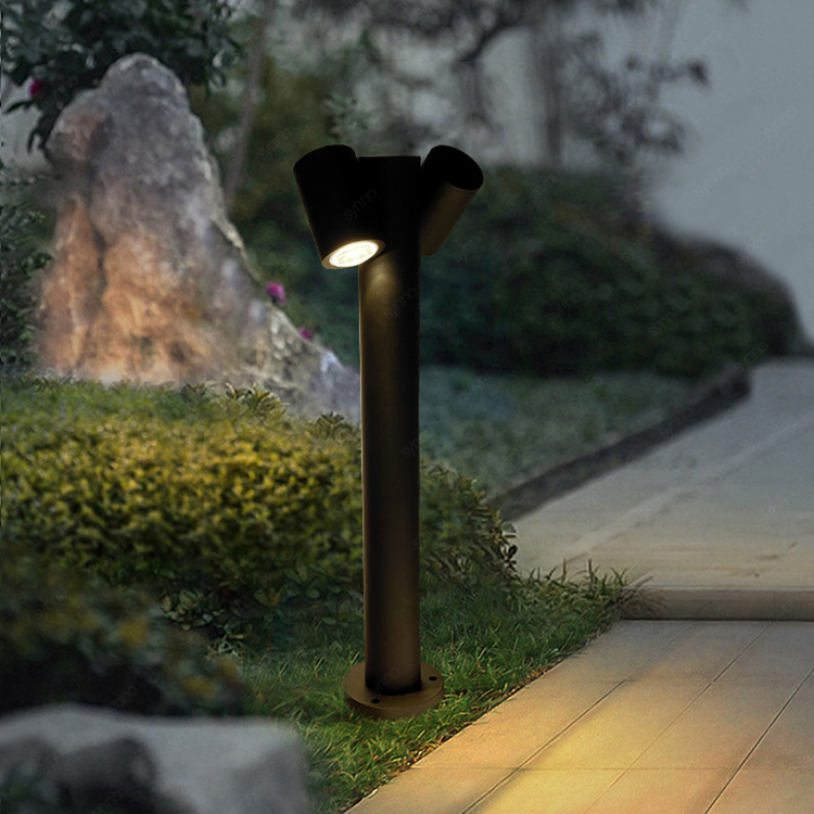 Aluminium LED Landscape Bollard Light Pillar Lamp Black Courtyard Waterproof Outdoor Garden Lawn Light