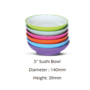Ensemble de sushi durable de 5 pouces, bol et tasse en mélamine en vrac pour le service d'aliments commerciaux - Product Image 5
