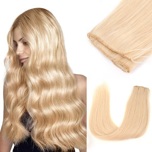 Extensiones de Cabello Virgen K.SWIGS Tejidas a Mano, Cabello Humano Remy Liso Rubio, Doble Trama, Larga Duración para Uso en Peluquería - Product Image 4