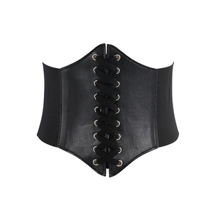 Y302001 OEM hecho a mano personalizado mujer moda cintura Cinch encaje hasta elástico Waspie corsé disfraz cinturón - Product Image 4