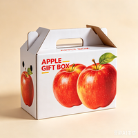 Op maat bedrukte Apple cadeaudoos met handvat, waterdichte golfkartonnen fruitverpakking, 72 uur productie