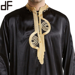 ملابس رجالية إسلامية للبيع بالجملة ثوب عربي إسلامي ثوب سعودي عربي قطني أسود قفطان مغربي قفطان ثوب - Product Image 6