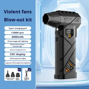 Ventilateur à jet portable HFX1, mini souffleur turbo, moteur sans balais haute vitesse, dépoussiéreur électrique pour le séchage des voitures, le <span class=keywords><strong>nettoyage</strong></span> des PC, le <span class=keywords><strong>camping</strong></span> - Product Image 6