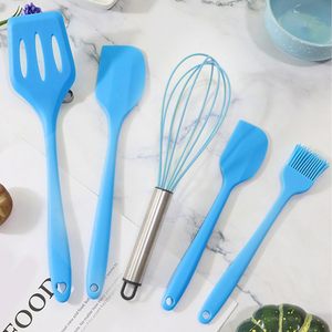 Compact 5 Piece Red Silicone Baking Utensil Sets with Integrated Storage Loops for Organized and Efficient Bakery Tool - Product Image 5