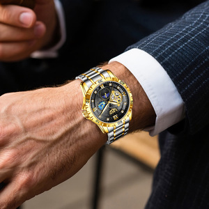 Reloj de lujo mecánico automático para hombre Lige, correa de acero inoxidable, luminoso, resistente al agua hasta 10m, reloj de pulsera multifuncional - Product Image 2