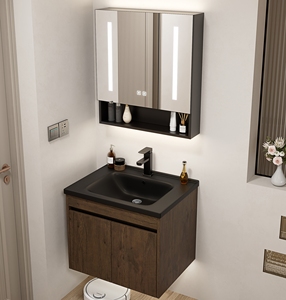 Muebles De <span class=keywords><strong>Baño</strong></span> Económicos Para Colgar En La Pared De Aluminio Panal De Abeja Con Lavabo Individual Gabinetes Flotantes De Almacenamiento - Product Image 5