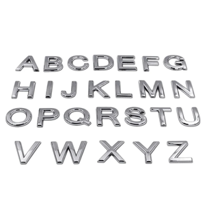 Cheap Wholesale Custom <strong>Sliver</strong> 3d Plastic Alphabet Badge <strong>Chrome</strong> Car Letters Numbers Logo Stickers - Product Image 5