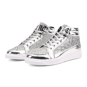 Baskets montantes rétro pour hommes, grande taille 48, en cuir doré brillant de qualité, chaussures de course tendance, antidérapantes pour le printemps - Product Image 6
