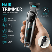 Tondeuse à cheveux professionnelle pour barbier, écran numérique LED avec peignes de guidage de 1 à 3 mm, pour des coupes de précision et des finitions soignées pour salon et toilettage masculin