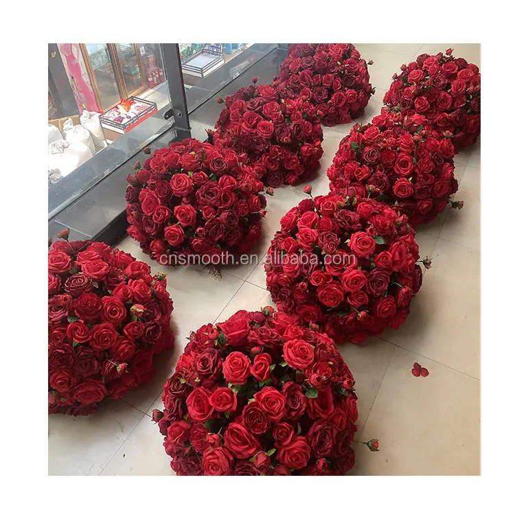 Customized Artificial Floral Red Rose Centerpiece For Wedding Events Table