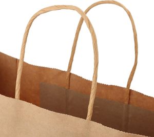 Paper <b>Bag</b> With Handle Custom Shopping <b>Craft</b> Kraft Paper <b>Bag</b> Your Own Logo Printed - Product Image 3