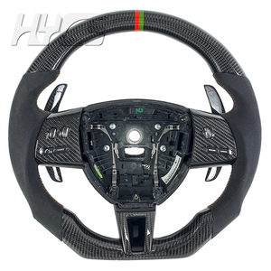 Volante Personalizado de Cuero y Fibra de Carbono para Mejorar el Interior del Automóvil, para <span class=keywords><strong>Jaguar</strong></span> E-PACE XE XEL XFL XJ F-TYPE XF F-PACE - Product Image 1