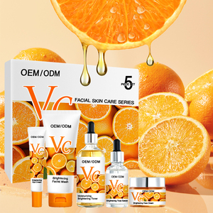 Kit de soins de la peau à la vitamine C sérum nettoyant pour le visage crème tonique pour le visage embellissant la couleur de la peau ensemble de soins de la peau - Product Image 2